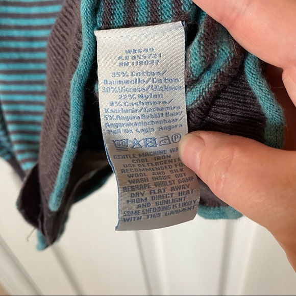 Boden Gray & Teal Striped Button Cardigan - Picture 6 of 9